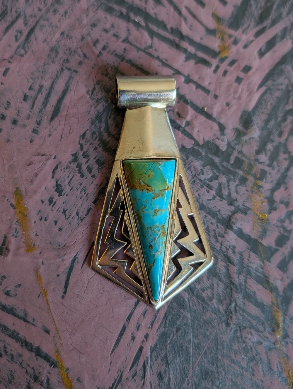 Vintage Desert Rose Trading Company Sterling And Turquoise Pendant